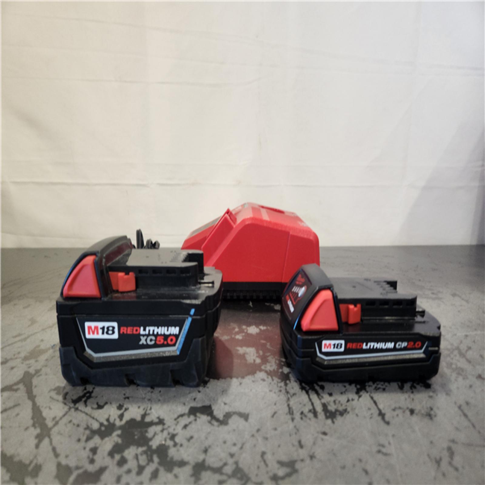 AS-IS- Milwaukee 18-Volt Lithium-Ion Starter Kit with One 5.0 Ah and One 2.0 Ah Battery and Charger