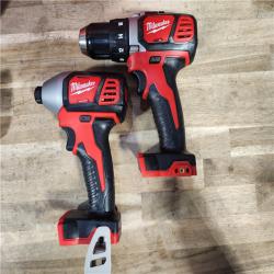 HOUSTON LOCATION - AS-IS Milwaukee 18V Cordless Brushed 2-Tool Drill/Driver and Impact Driver Kit