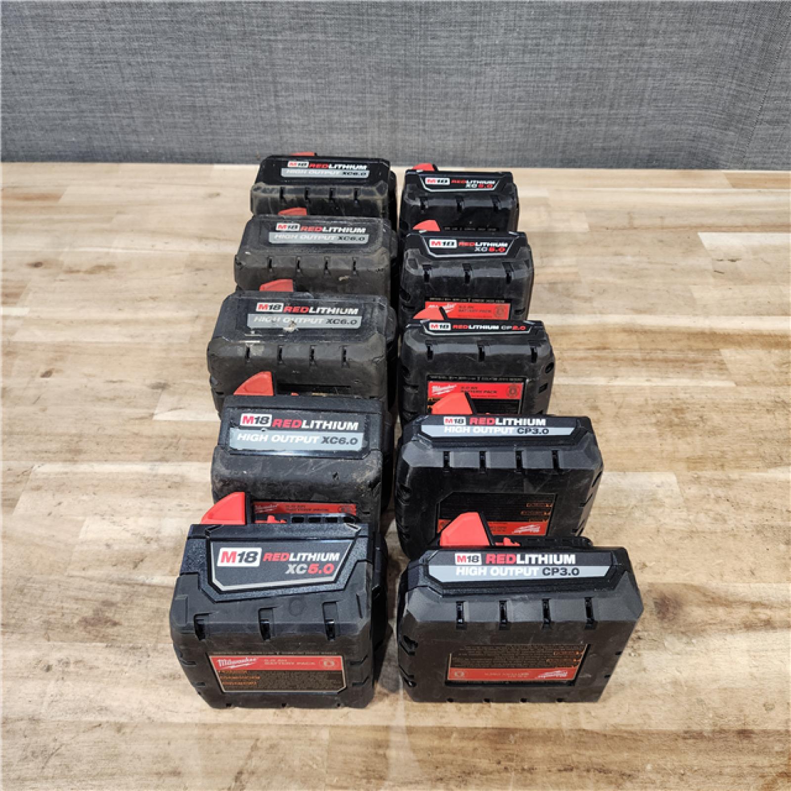 HOUSTON LOCATION - AS-IS MILWAUKEE BATTERY PACK QTY - 10