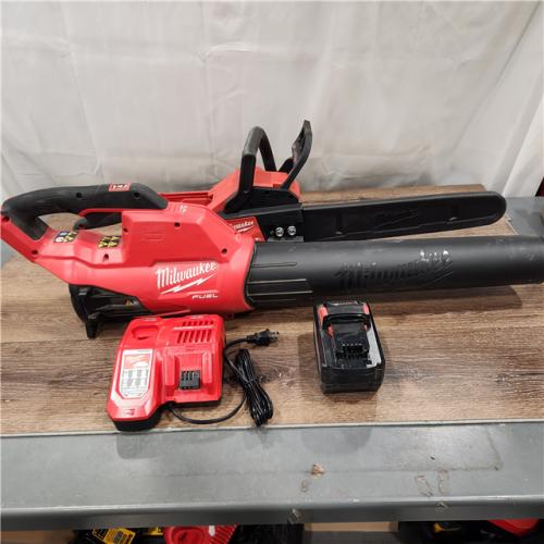 AS-IS Milwaukee 2727-21HDP M18 18V FUEL Lithium-Ion Brushless Cordless 2-Tool Combo Kit with 16 Chainsaw and Handheld Blower 12.0 Ah