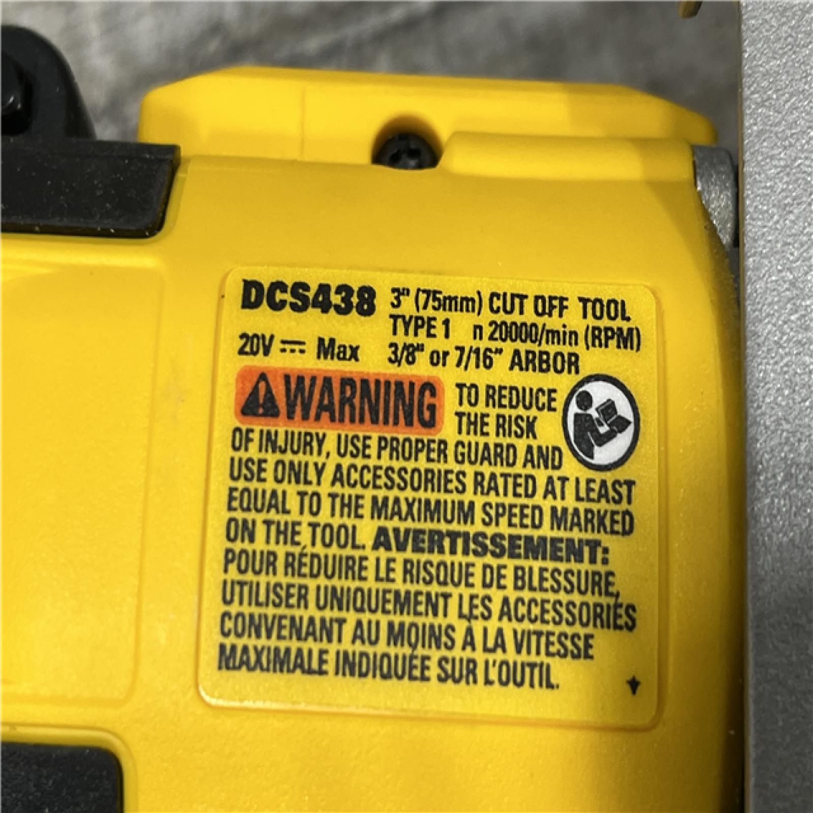 AS-IS DEWALT 20V XR Cordless 3 in. Cut-Off Tool (Tool Only)