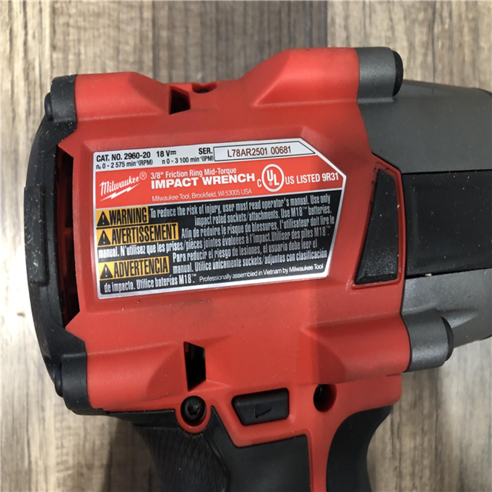 AS-IS Milwaukee FUEL GEN-2 18V Lithium-Ion Mid Torque Brushless Cordless 3/8 in. Impact Wrench with Friction Ring (Tool-Only)