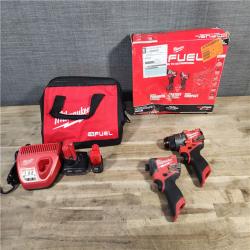 HOUSTON LOCATION - AS-IS Milwaukee 3497-22 12V Brushless Hammer Drill and Impact Driver Combo Kit