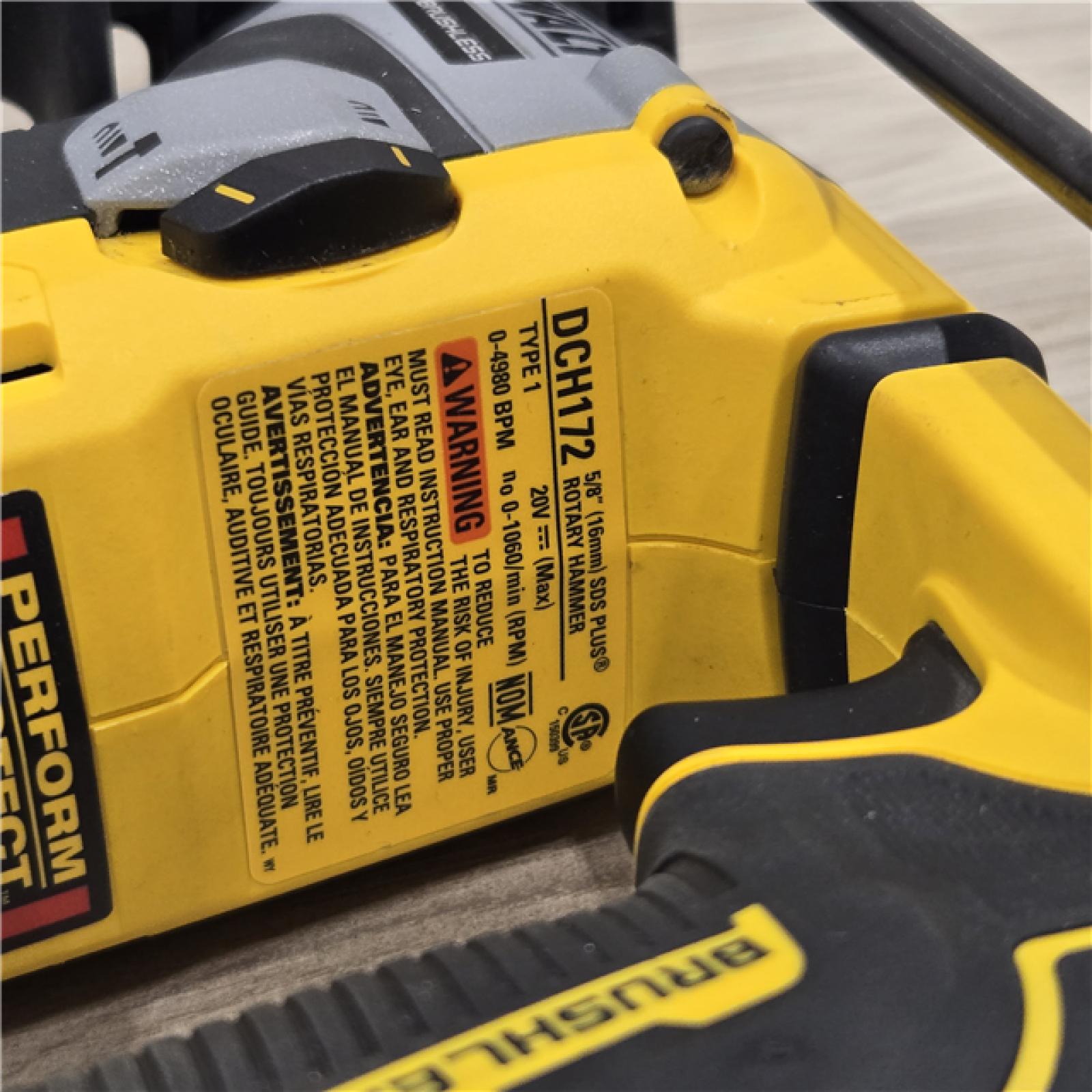 AS-IS Dewalt DCH172B MAX Atomic 20V 5/8 Inch Cordless SDS Plus Rotary Hammer (Tool Only)