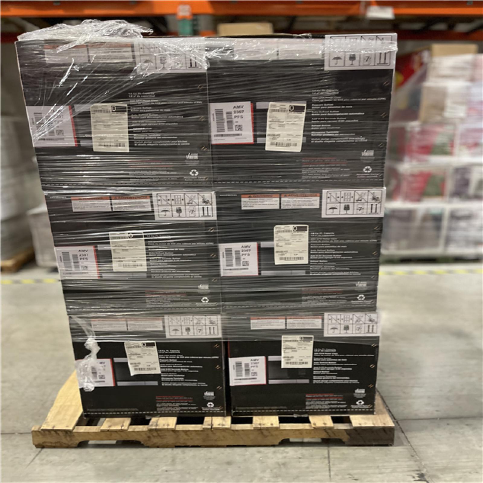 DALLAS LOCATION- NEW!- Amana 1.6 cu. ft. Stainless Steel Electric 1000-Watt Over the Range Microwave 300 Exhaust CFM PALLET (6 UNITS)