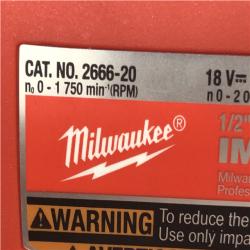 AS-IS Milwaukee 18-Volt Lithium-Ion Brushless 1/2 in. High Torque Impact Wrench with Friction Ring (Tool-Only)