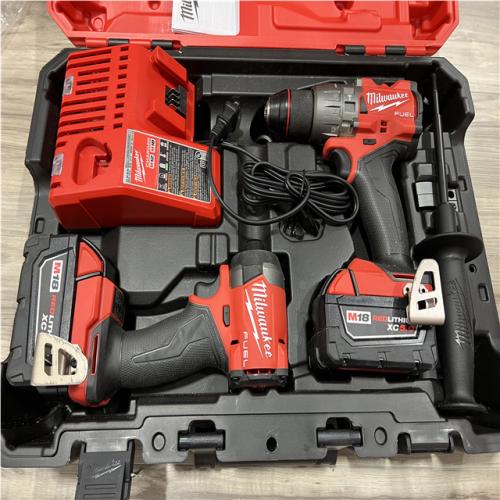 AS-IS Milwaukee FUEL 18V Lithium-Ion Brushless Cordless Hammer Drill and Impact Driver Combo Kit