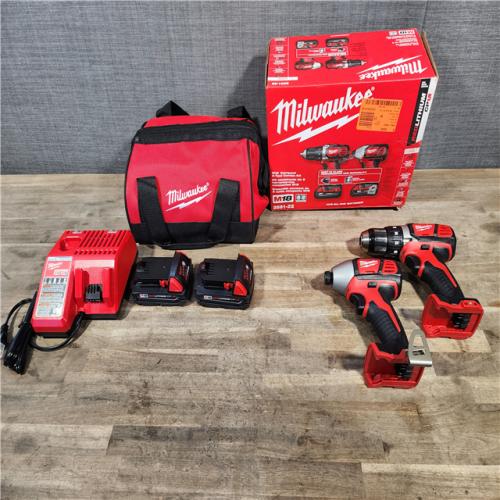 HOUSTON LOCATION - AS-IS Milwaukee 18V Cordless Brushed 2-Tool Drill/Driver and Impact Driver Kit