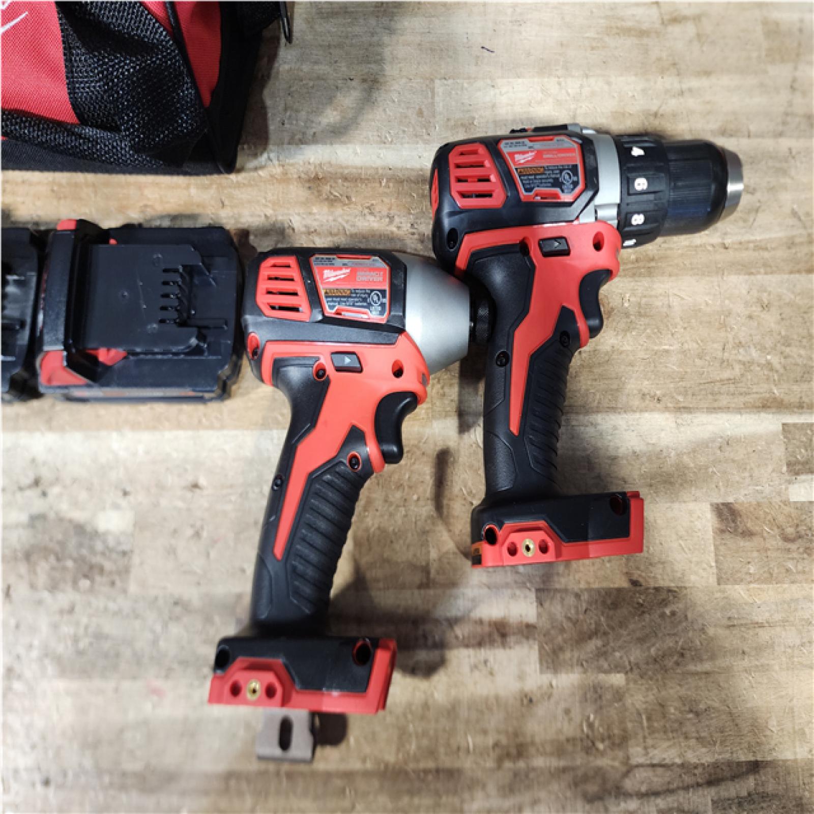 HOUSTON LOCATION - AS - IS Milwaukee 18V Lithium-Ion Cordless Drill Driver/Impact Driver Combo Kit