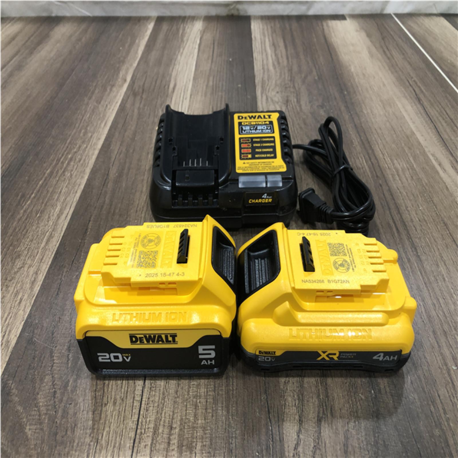 AS-=IS DEWALT 20V MAX Lithium-Ion Starter Kit with 4.0 Ah and 5.0 Ah Batteries and Charger