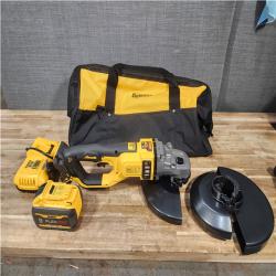 Houston Location AS-IS Dewalt DCG460X2 60V MAX Cordless Brushless 7 -9  Large Angle Grinder Kit with (2) 9Ah Batteries  Charger & Bag