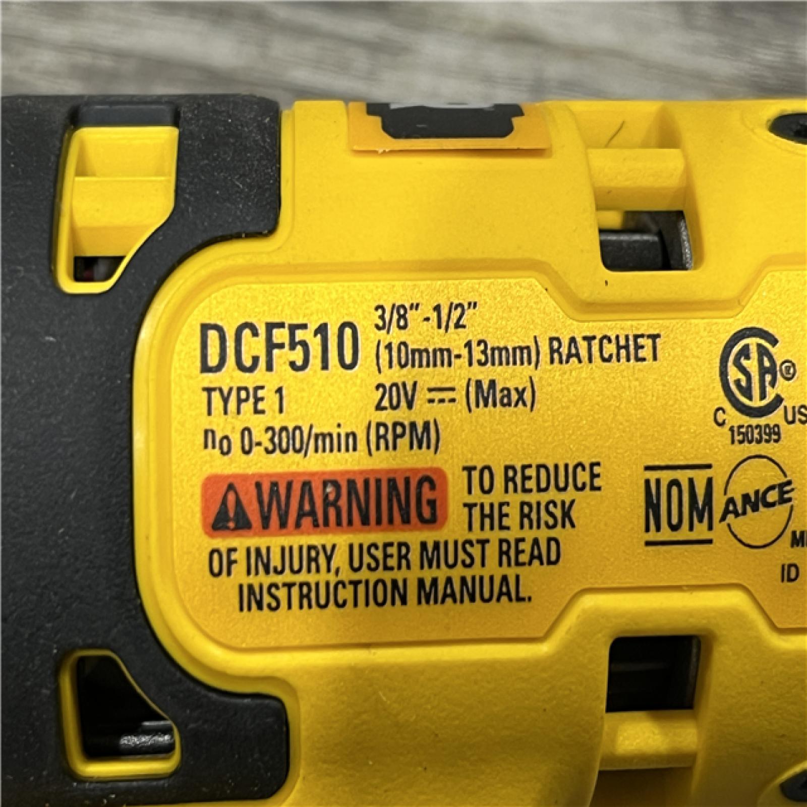 AS-IS DEWALT 20-Volt Maximum Lithium-Ion 3/8 in. and 1/2 in. Cordless Ratchet Kit