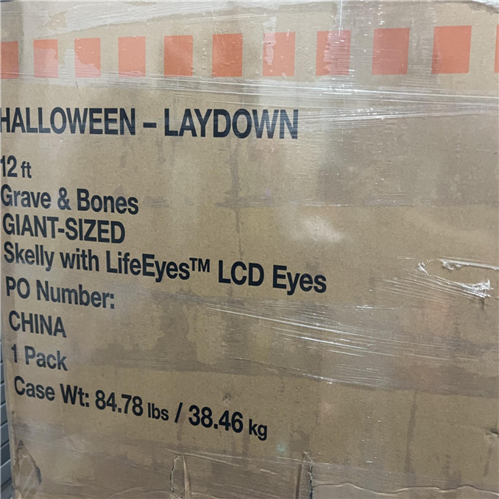 DALLAS LOCATION - AS-IS Home Accents Holiday 12 ft. Grave & Bones Giant-Sized Skelly with LifeEyes™ LCD Eyes H5