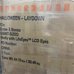 DALLAS LOCATION - AS-IS Home Accents Holiday 12 ft. Grave & Bones Giant-Sized Skelly with LifeEyes™ LCD Eyes H5