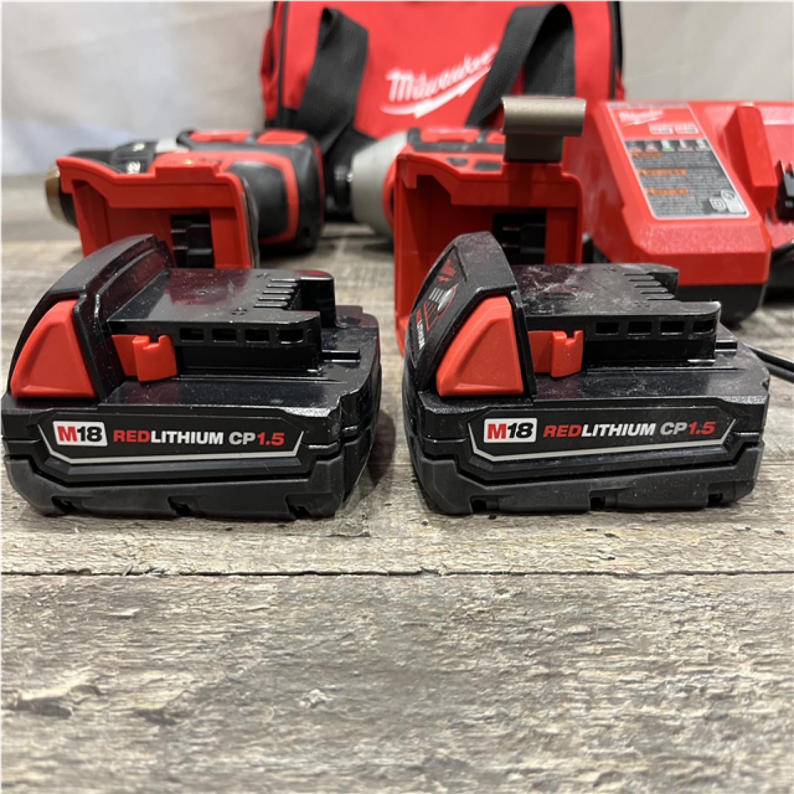 AS-IS Milwaukee 18V Lithium-Ion Cordless Drill Driver/Impact Driver Combo Kit