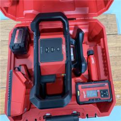 CALIFORNIA AS-IS Milwaukee M18 Red Exterior Rotary Laser Level Kit, includes (1) Battery & Charger: Appears in Like New Condition
