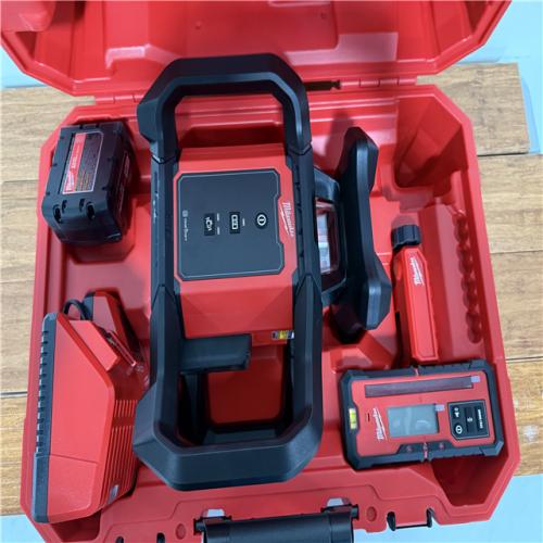 CALIFORNIA AS-IS Milwaukee M18 Red Exterior Rotary Laser Level Kit, includes (1) Battery & Charger: Appears in Like New Condition