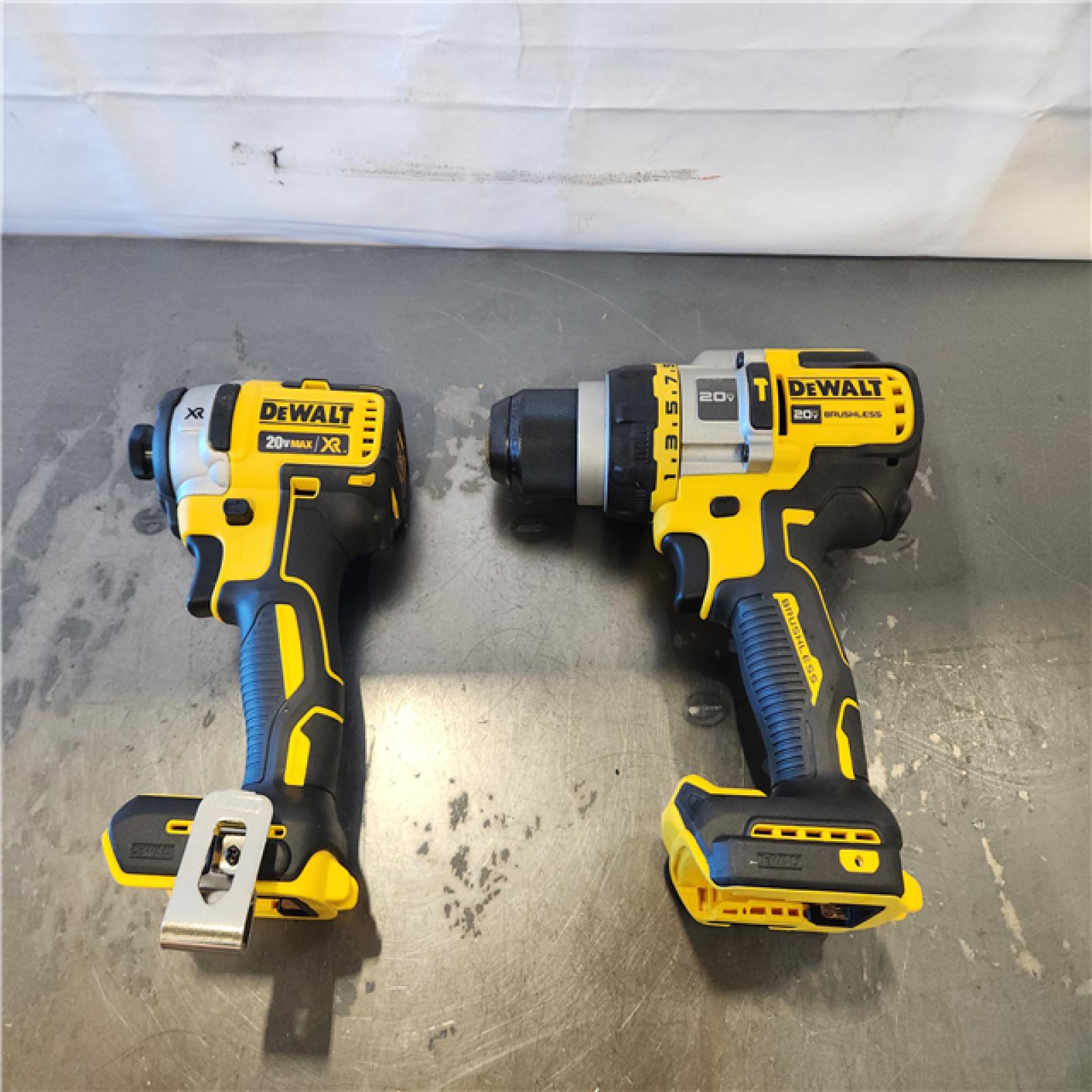 AS-IS- DEWALT 20V MAX Cordless Brushless Hammer Drill/Driver 2 Tool Combo Kit