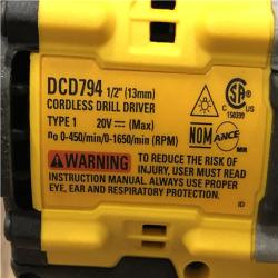 AS-IS DEWALT Atomic 20V Lithium-Ion Cordless Compact 1/2 in. Drill/Driver Kit