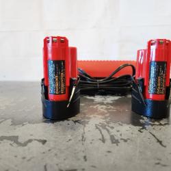 AS-IS- Milwaukee M12 12V Lithium-Ion Compact 2.0 Ah Battery Pack (2-Pack) Starter Kit with Charger