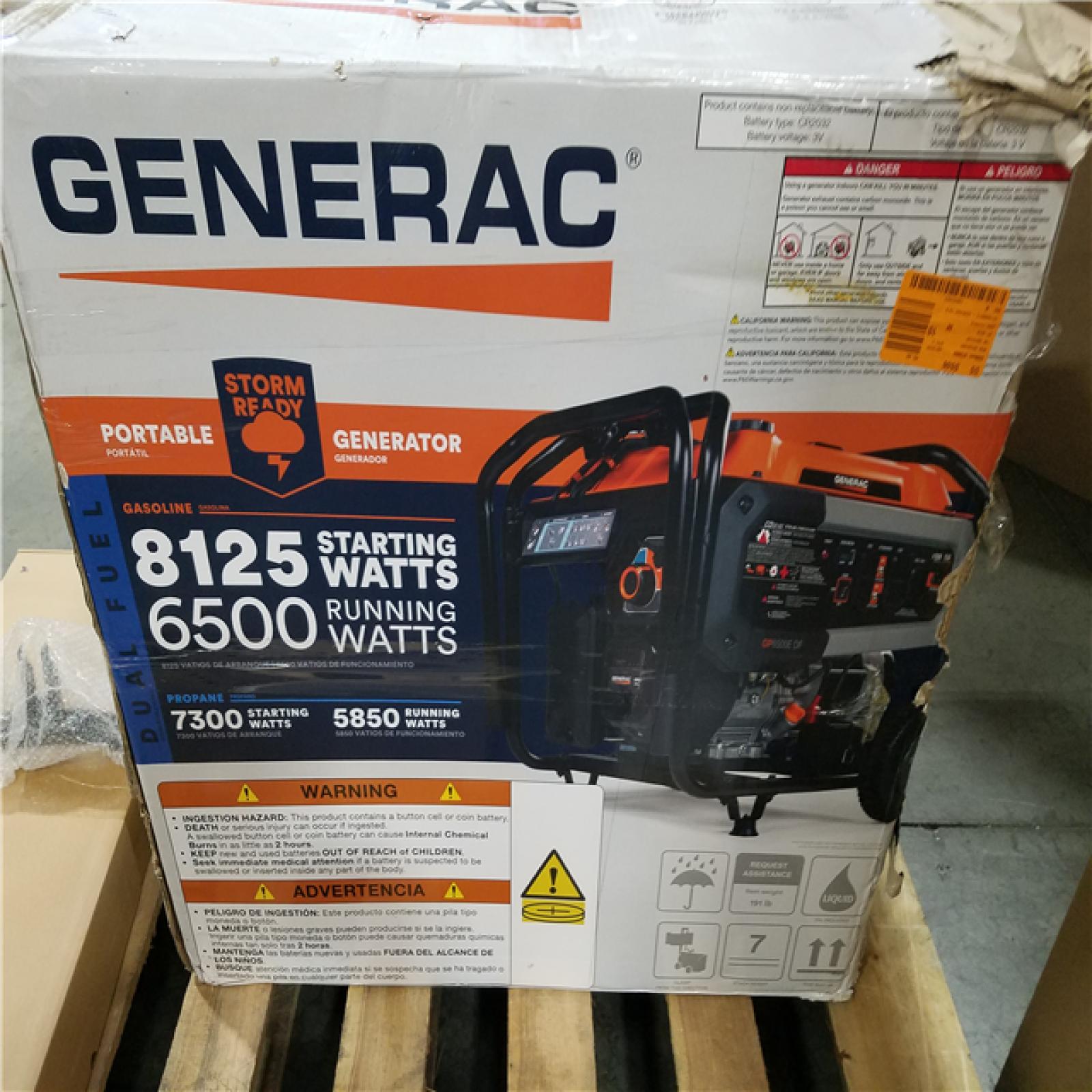 CALIFORNIA AS-IS GENERAC PORTABLE GENERATOR