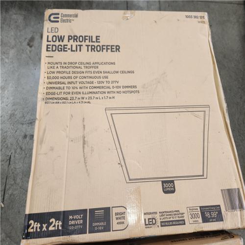 Phoenix Location Commercial Electric 1-Pack 2 ft. x 2 ft. White Integrated LED Flat Panel Troffer Light Fixture at 3000 Lumens, 4000K Bright White Pallet (23-Boxes)