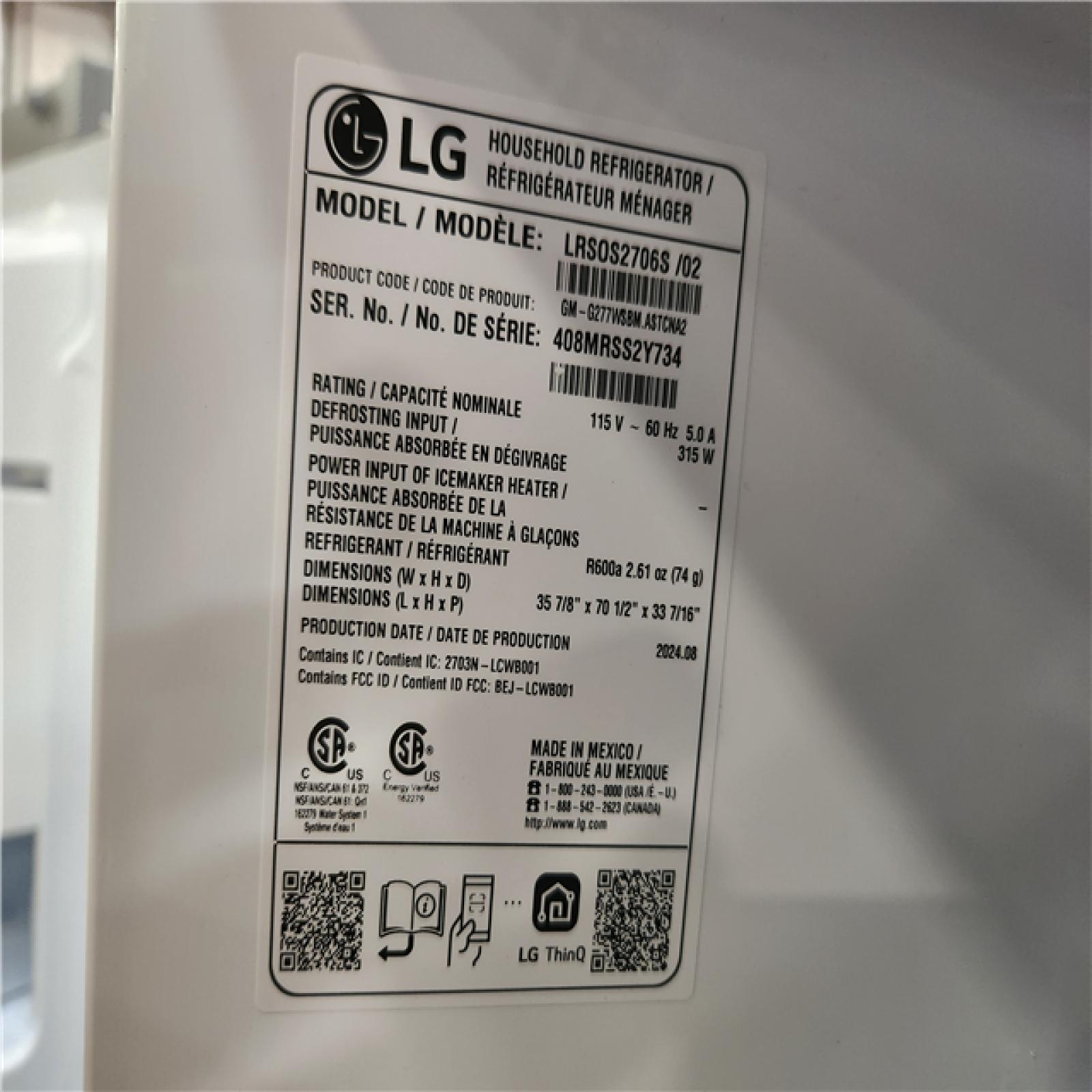 Phoenix LG 27 cu. ft. Side-By-Side Refrigerator with Instaview Glass  Craft Ice  and Recessed Handles in PrintProof Stainless Steel