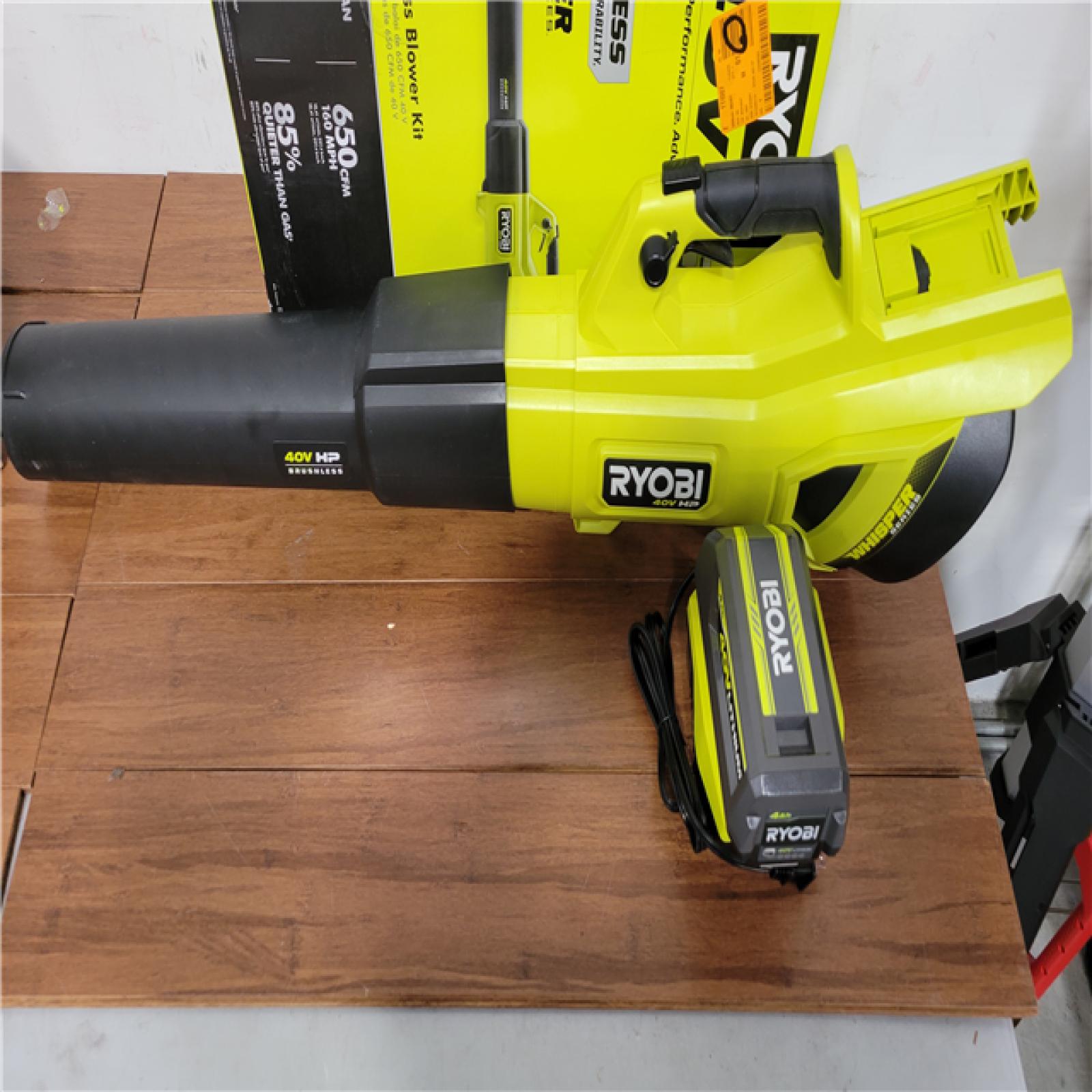 California NEW Ryobi 40V Brushless 650 CFM Blower Kit  Includes (1) Battery & Charger