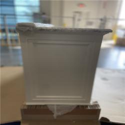 DALLAS LOCATION - Home Decorators Collection Windlowe 61 in. Double Sink White Bath Vanity with White Carrara White Marble Top (Assembled)