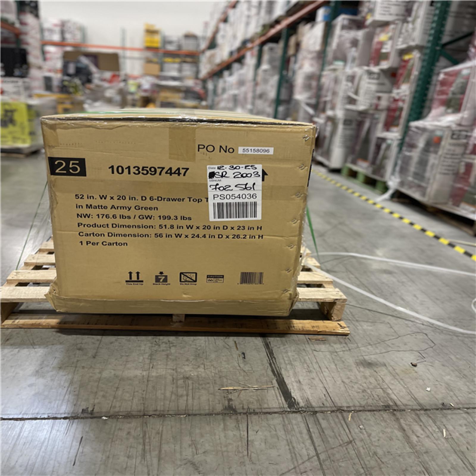 DALLAS LOCATION - AS-IS Husky Heavy Duty 52 in. W 6-Drawer Matte Army Green Top Tool Chest