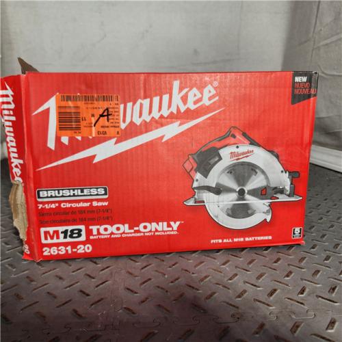 Houston Location AS IS - Milwaukee 2631-20 18V M18 Lithium-Ion 7-1/4 Brushless Cordless Circular Saw (Tool Only) New Condition