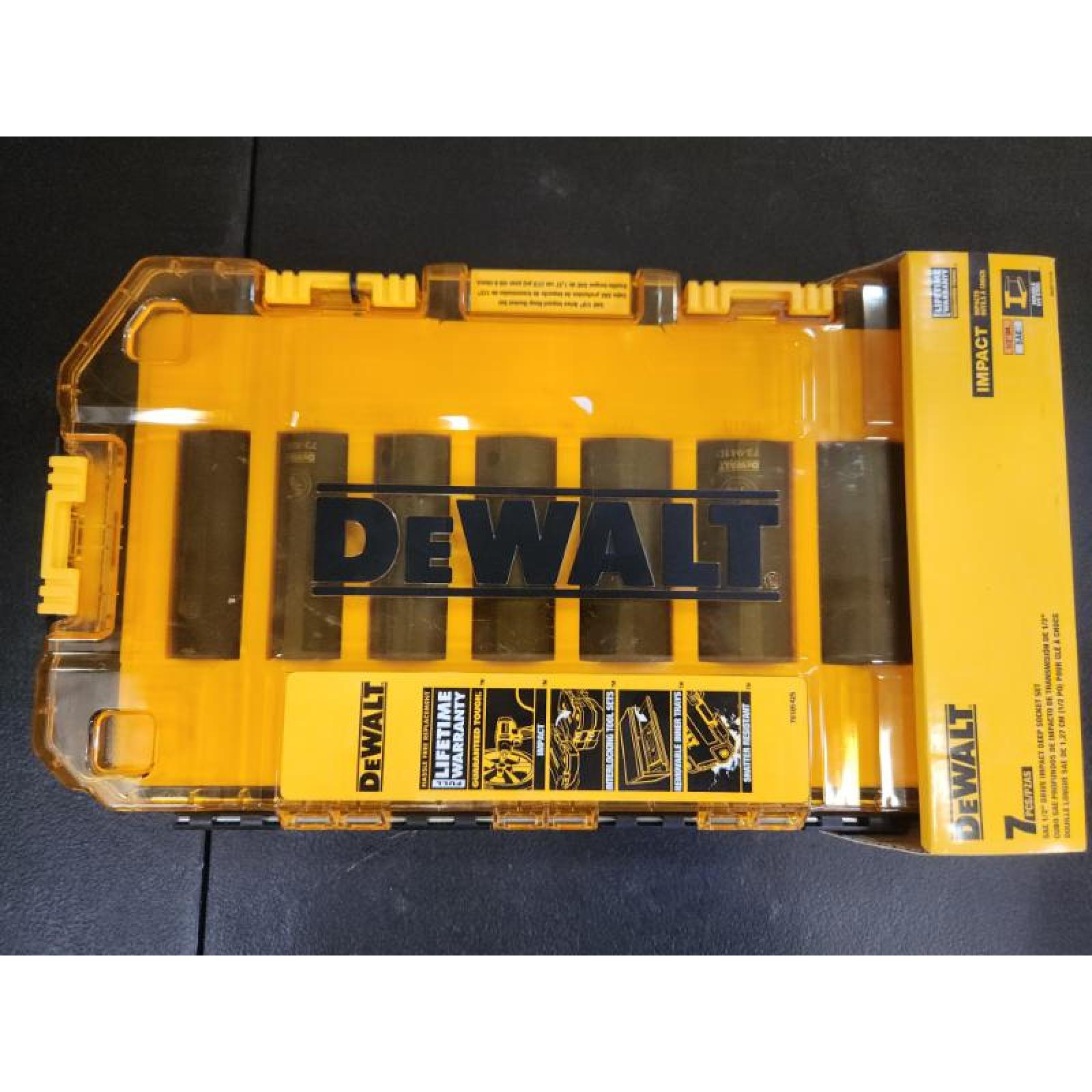 Phoenix NEW DEWALT 1/2 in. Drive SAE Deep Impact Socket Set (7-Piece)