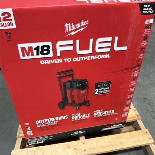 California NEW Milwaukee 12 Gallon Dual-Battery Wet/Dry Vacuum Kit, includes (2) Batteries & Charger