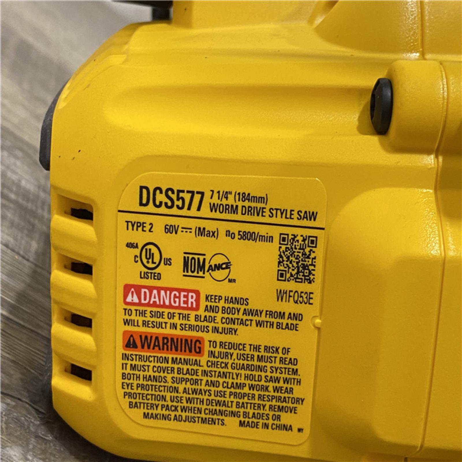 AS-IS DEWALT FLEXVOLT 60V MAX Cordless Brushless 7-1/4 in. Wormdrive Style Circular Saw (Tool Only)