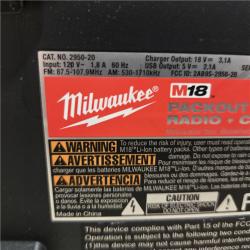 AS-IS Milwaukee 2950-20 18V M18 PACKOUT Cordless Radio + Charger (Tool Only)