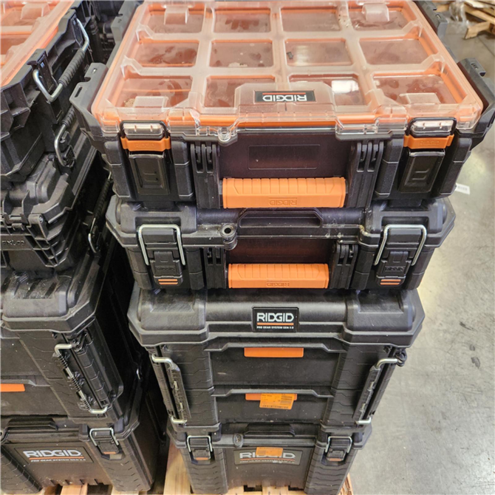 Phoenix RIDGID Pro Gear 25 in. Rolling Tool Box  22 in. XL 2-Drawer Box  Power Tool Box  and Multi-Section Organizer Combo (4-Total)