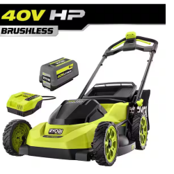DALLAS LOCATION -NEW! RYOBI 40V HP Brushless 20 in. Cordless Battery Walk Behind Push Lawn Mower with 6.0 Ah Battery and Charger