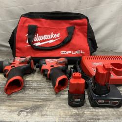 AS-IS Milwaukee FUEL 12-Volt Lithium-Ion Brushless Cordless Hammer Drill and Impact Driver Combo Kit