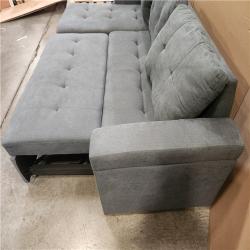 Phoenix NEW Straight Arm 2-Piece Chenille Modular Sectional Sofa L-Shaped Sofa in Grey