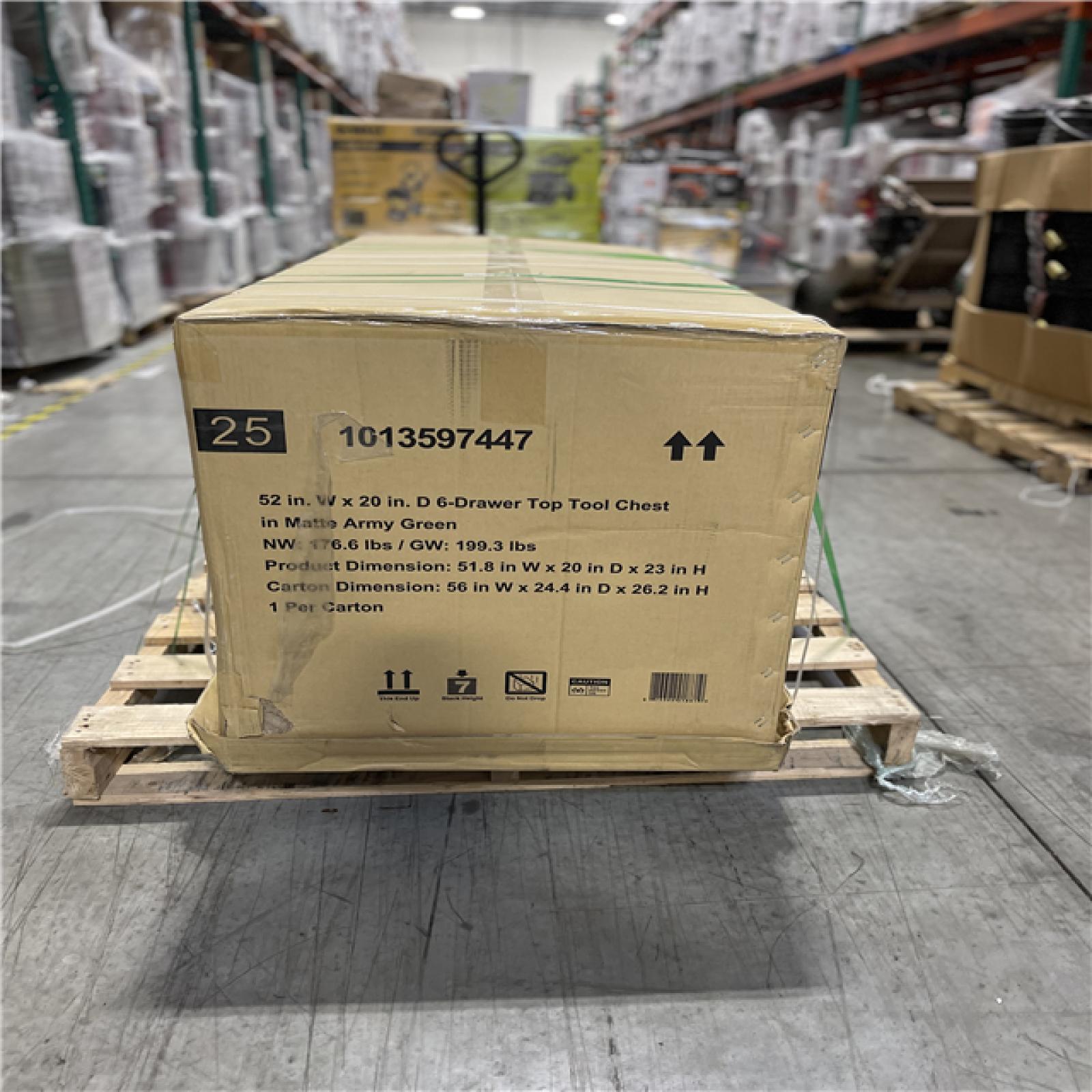 DALLAS LOCATION - AS-IS Husky Heavy Duty 52 in. W 6-Drawer Matte Army Green Top Tool Chest