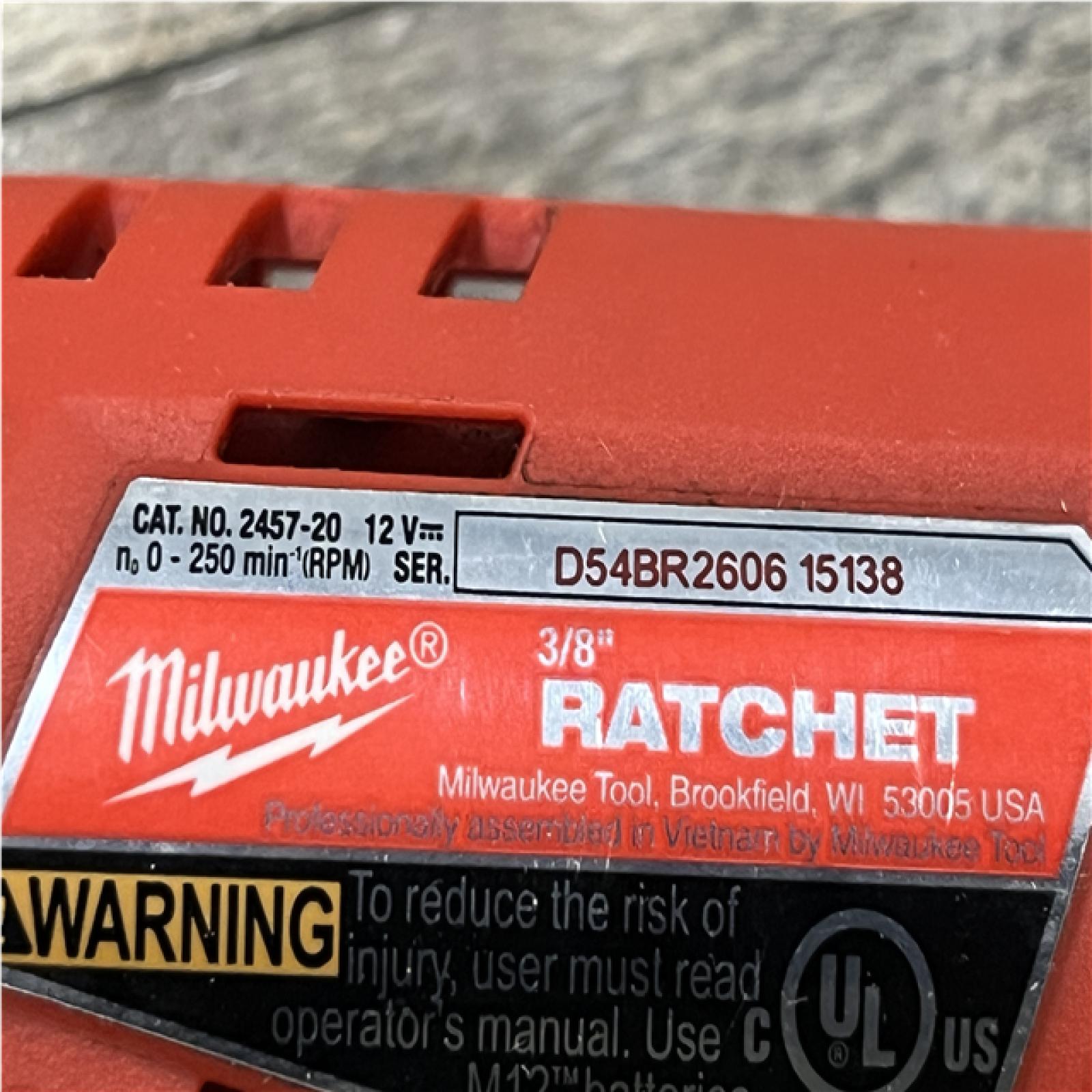 AS-IS Milwaukee 12V Lithium-Ion Cordless 3/8 in. Ratchet (Tool-Only)