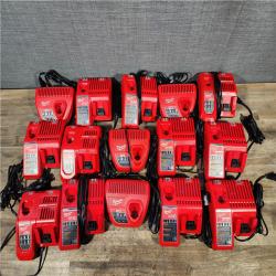 HOUSTON LOCATION - AS-IS MILWAUKEE BATTERY CHARGER PACK QTY - 15