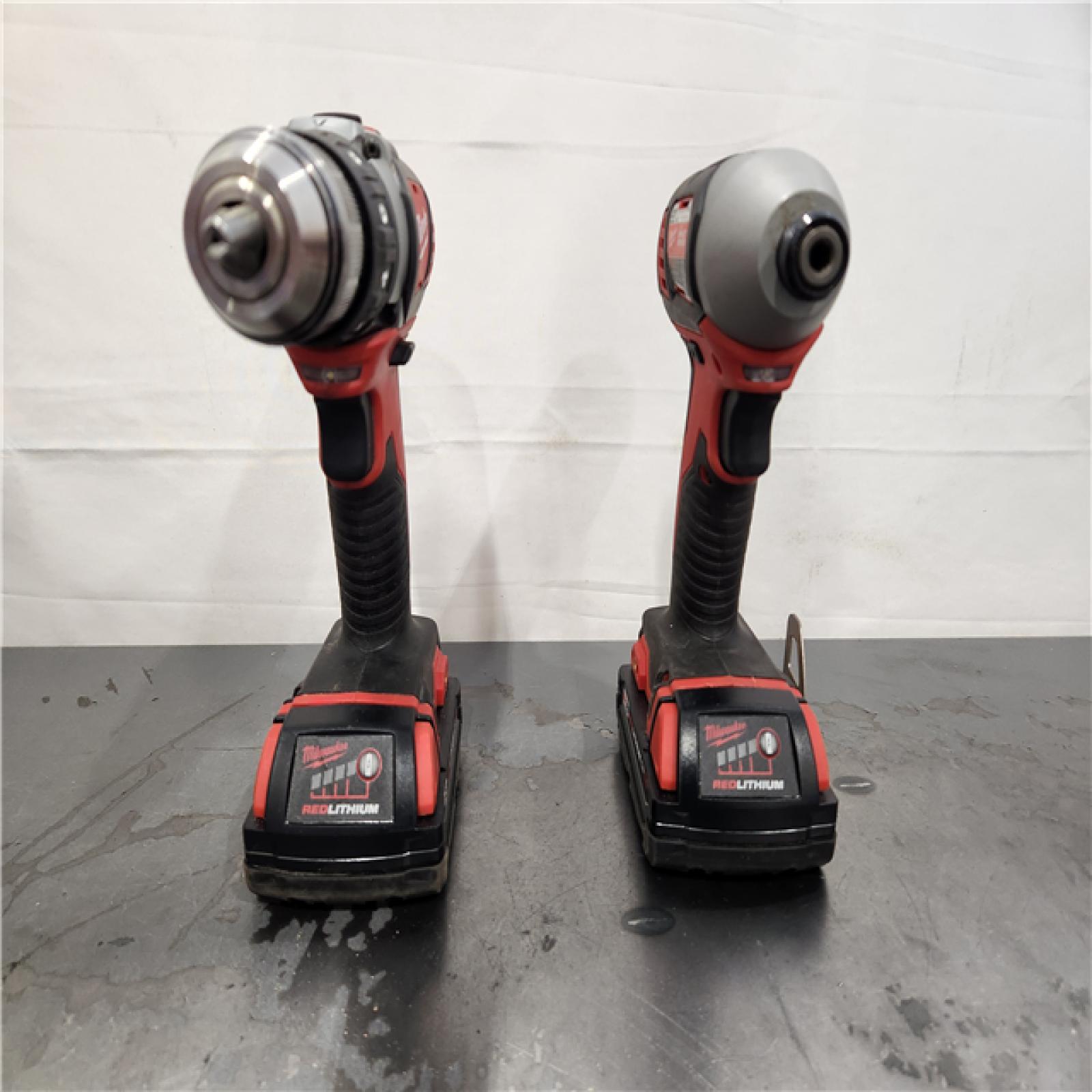 AS-IS- Milwaukee 18V Cordless Brushed 2-Tool Drill/Driver and Impact Driver Kit