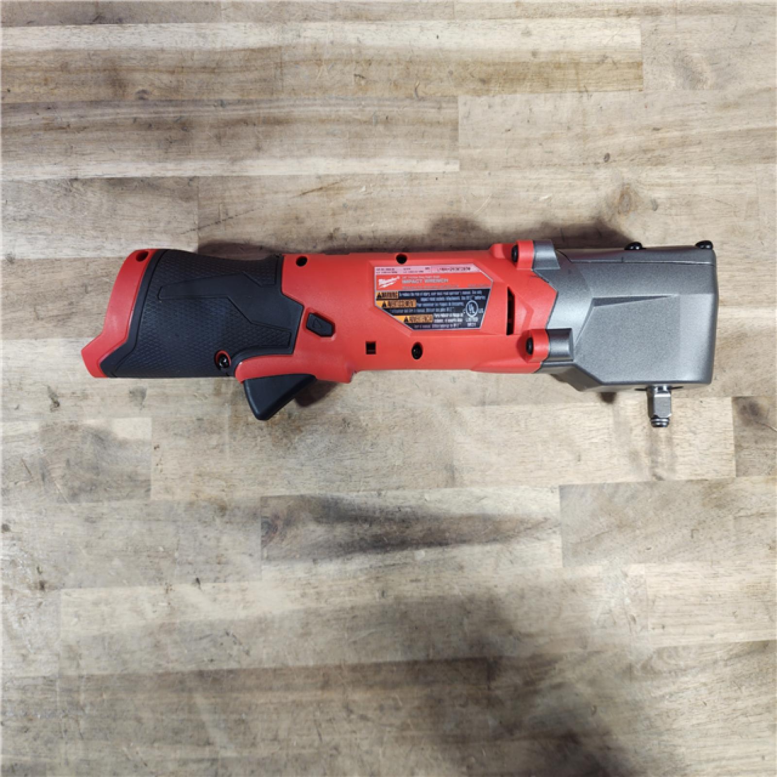 HOUSTON LOCATION - AS-IS Milwaukee M12 FUEL 12-Volt Lithium-Ion Brushless Cordless 3/8 in. Right Angle Impact Wrench Kit with Two 2.0 Ah Batteries