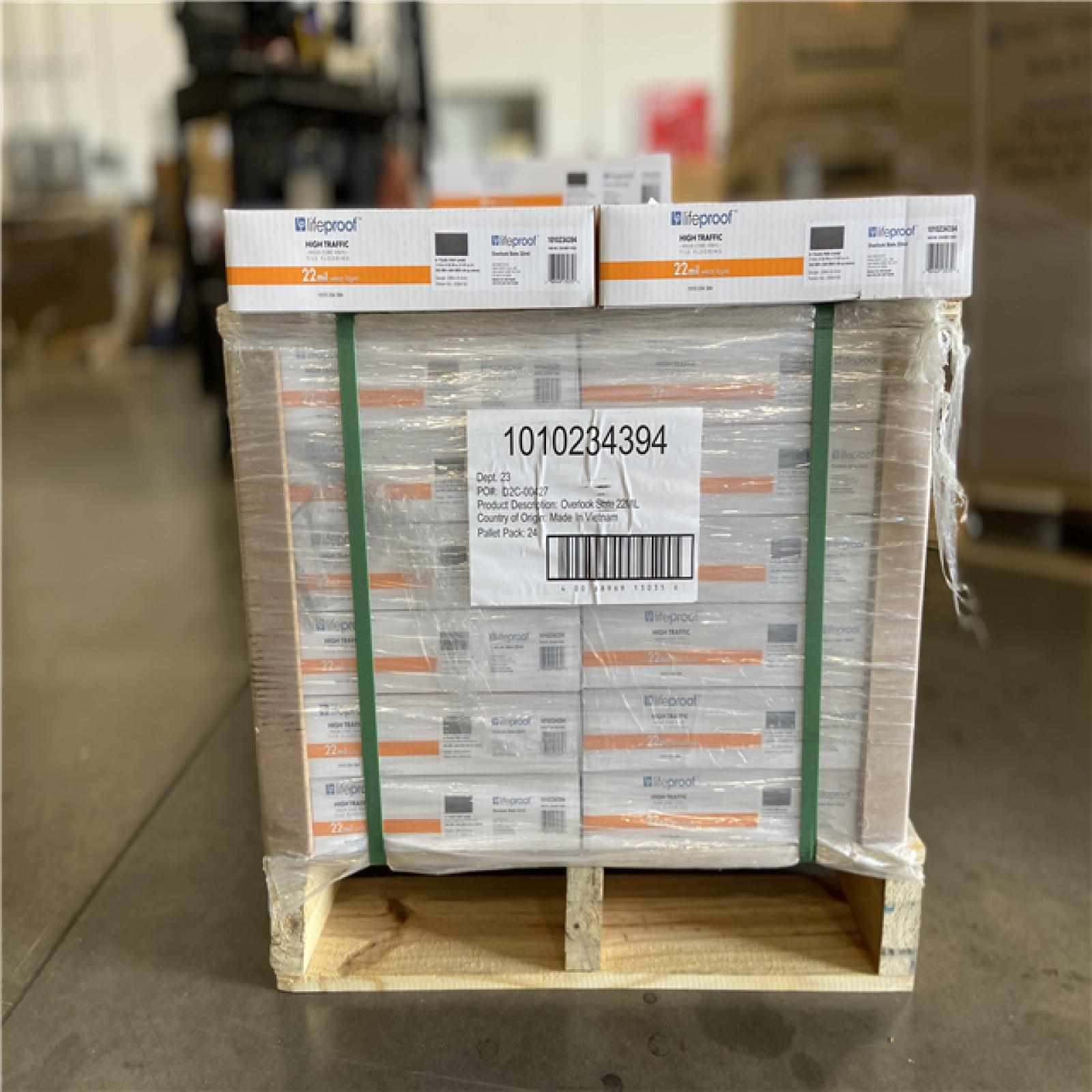 DALLAS LOCATION - Lifeproof Overlook Slate 22 MIL x 11.9 in. W x 23.8 in. L Click Lock Waterproof Vinyl Tile Flooring (17.7 sqft/case) -15 UNITS