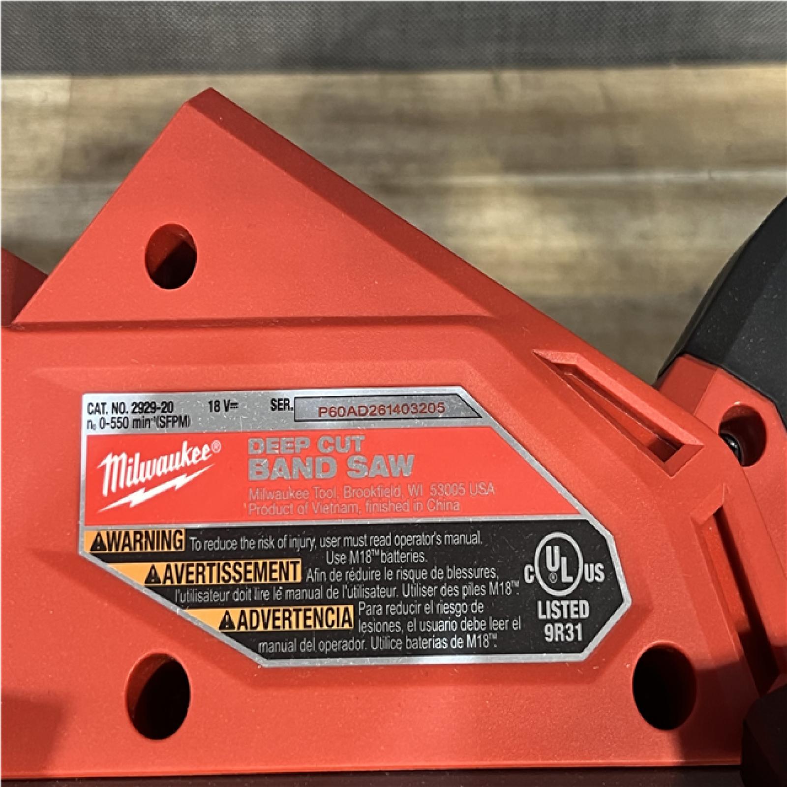 Houston Location AS-IS Milwaukee FUEL 18V Lithium-Ion Brushless Cordless Deep Cut Band Saw (Tool-Only)