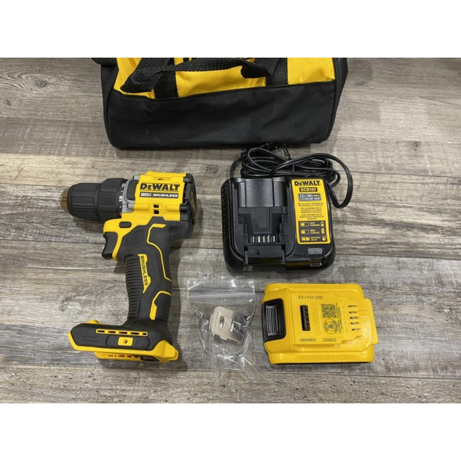 AS-IS DEWALT Atomic 20V Lithium-Ion Cordless Compact 1/2 in. Drill/Driver Kit