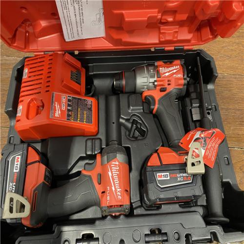 AS-IS MILWAUKEE M18 FUEL 18V Lithium-Ion Brushless Cordless Hammer Drill and Impact Driver Combo Kit (2-Tool) with 2 Batteries
