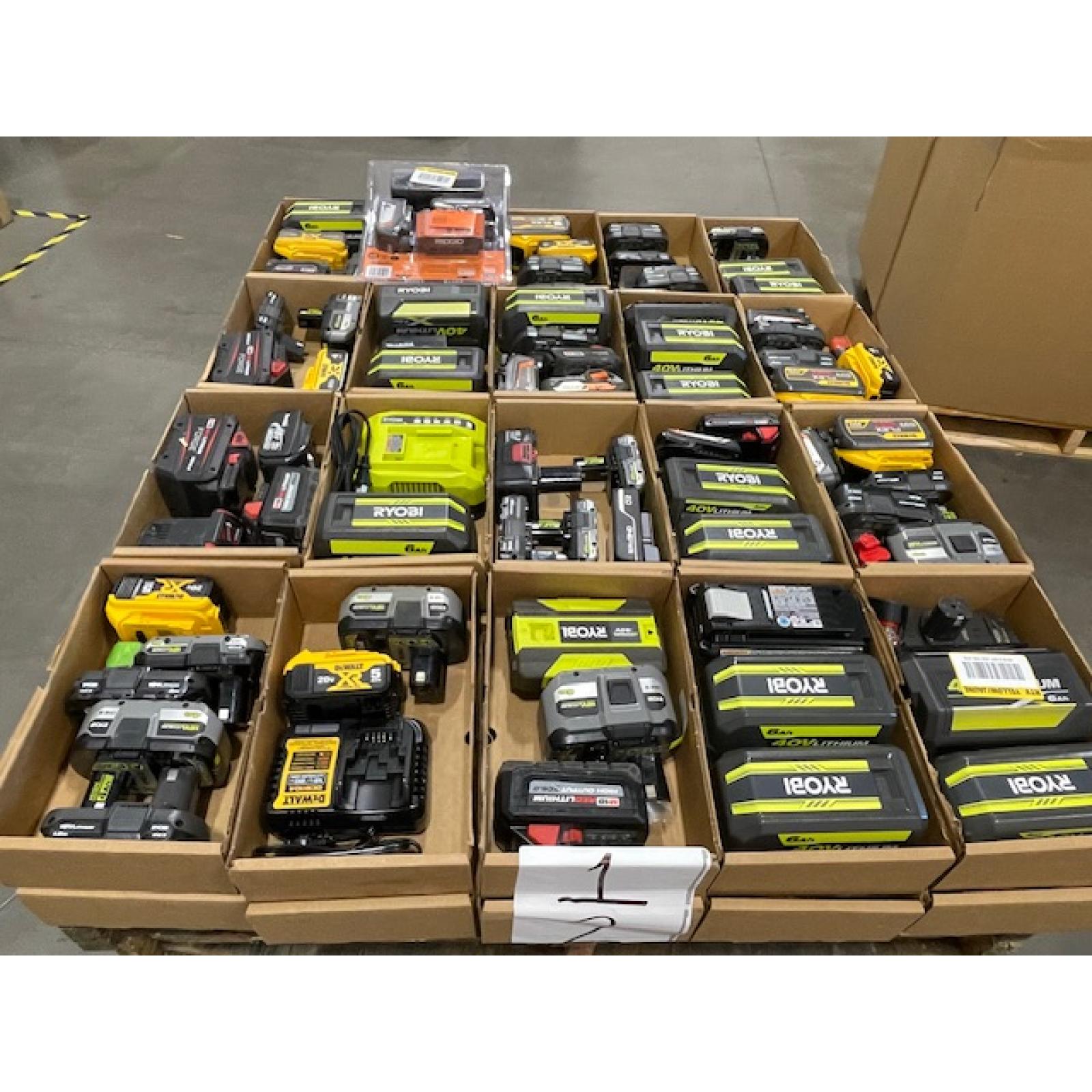 DALLAS LOCATION - AS-IS BATTERY AND CHARGERS PALLET