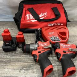 AS-IS Milwaukee FUEL 12-Volt Lithium-Ion Brushless Cordless Hammer Drill and Impact Driver Combo Kit